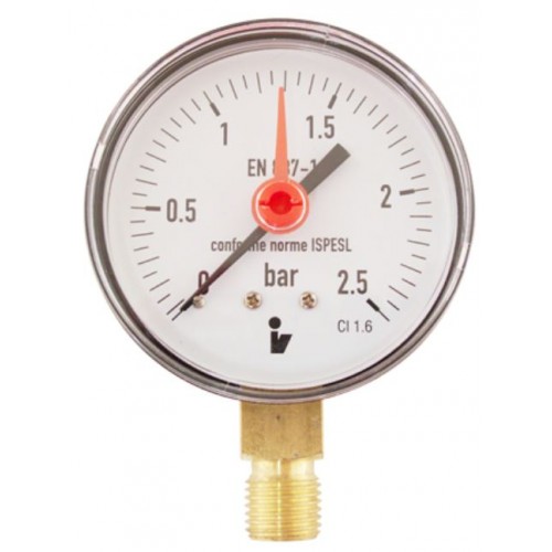 Manometr 0-2,5 bar spodní D63, 1/4"