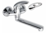 NOVASERVIS METALIA dřezová nebo umyvadlová nástěnná baterie 100mm chrom-otvor 55177,0