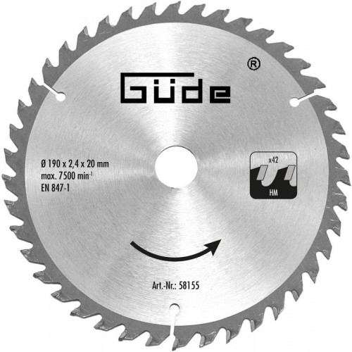 GÜDE Pilový kotouč 190 x 20 mm, 42 Z (HM) 58155