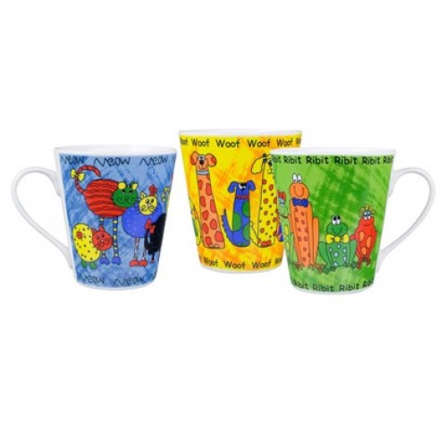 BANQUET hrnek kónický zvířátka 3 assorted 60LXT0516Z-A BANQUET hrnek kónický zvířátka 3 assorted 60LXT0516Z-A
