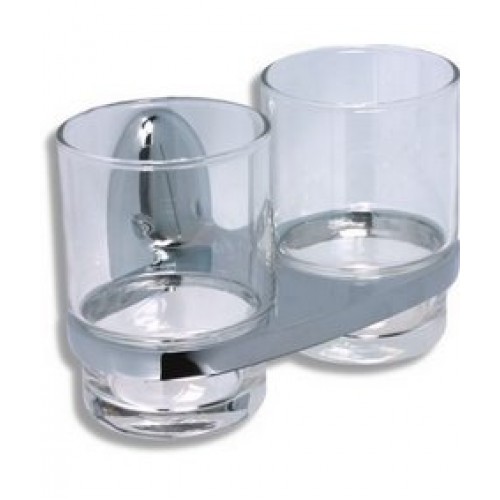 NOVASERVIS MERLIN držák kartáčků a pasty chrom/sklo 62757,0