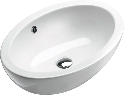 SAPHO PANORAMA 664911 keramické umyvadlo, oválné 60x18x42cm, na desku