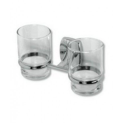 NOVASERVIS ORFEUS dvojitý držák kartáčků a pasty chrom/sklo 6957,0