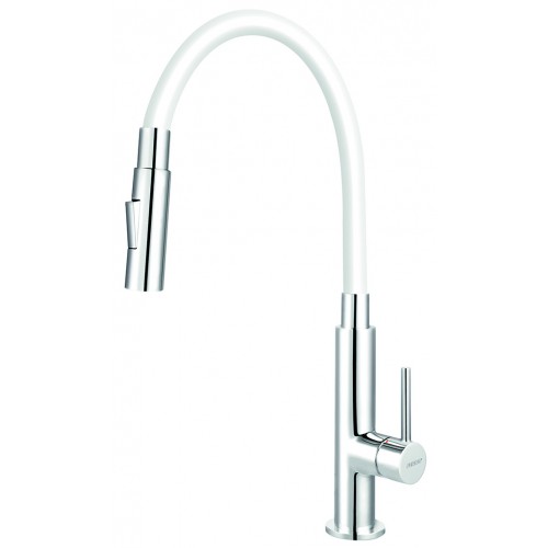 NOVASERVIS Dřezová stojánková baterie s bílým ramenem a sprškou 70730,0B