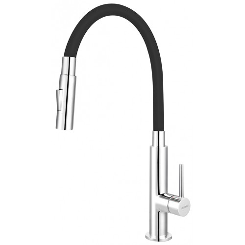 NOVASERVIS Dřezová stojánková baterie s černým ramenem a sprškou 70730,0C