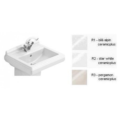 Villeroy & Boch Hommage Umývátko 500x410 mm, pro 1otvorovou armaturu, star white ceramicplus