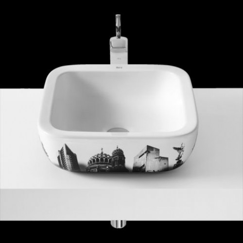Roca Urban Berlin umyvadlová mísa 40 × 40 cm, s přepadem 732765G00U