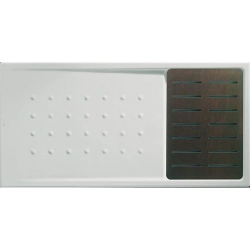 Roca Malta Walk-in keramická sprchová vanička 140 x 70 cm, bílá s roštem wenge 7373524000