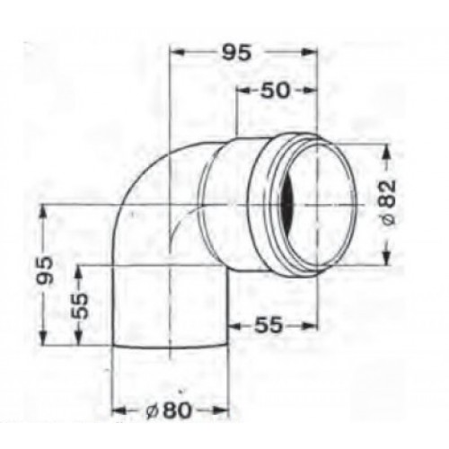 Junkers AZ 165 Koleno 90 stupňů průměr 80mm - hliník 7719000897