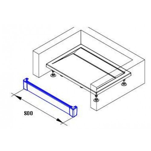 RONAL PWII ILA hliníkový přední panel 70 cm, pro obdélníkovou vaničku, černá PWII07006
