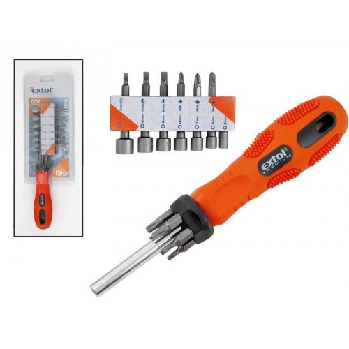 EXTOL PREMIUM šroubovák s hroty, sada 19ks 8819101