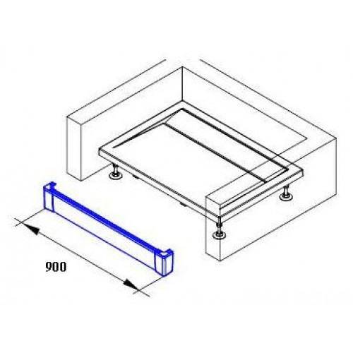 RONAL PWII ILA hliníkový přední panel 90 cm, pro obdélníkovou vaničku, černá PWII09006