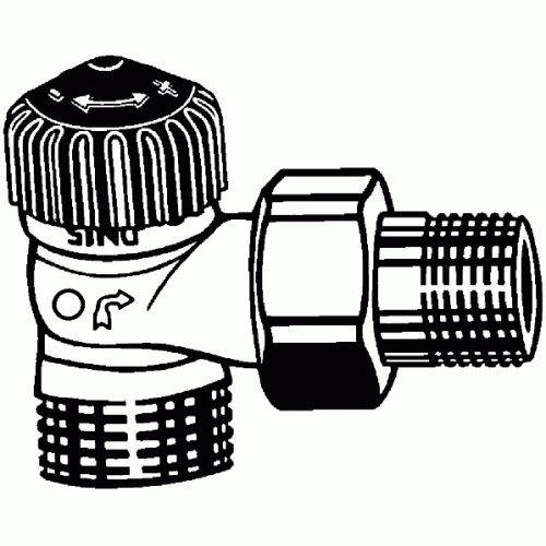 HEIMEIER radiátorový ventil Standard DN 15-1/2" rohový, s vnějším závitem 9175-02.000