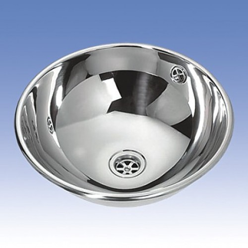 SANELA Nerezové zápustné umyvadlo SLUN 45X s přepadem , pr. 360 mm 93458