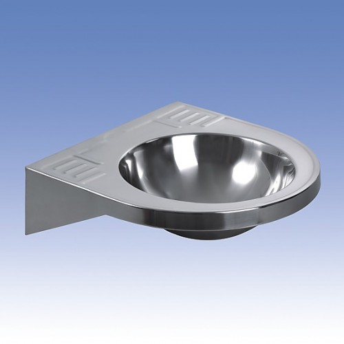 SANELA Nerezové umyvadlo SLUN 47X pro tělesně handicapované s prolisy na mýdlo 93478