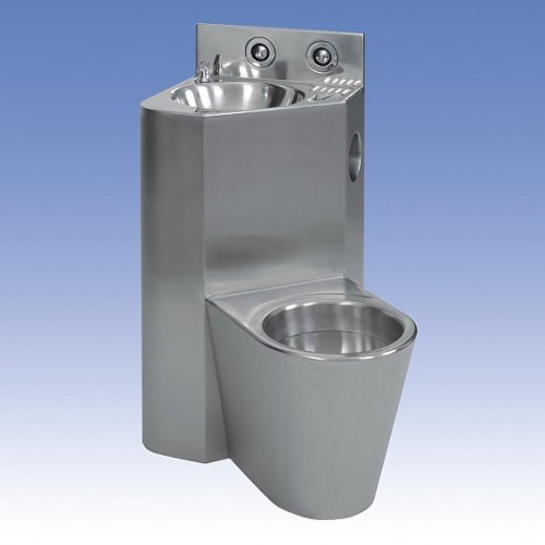 SANELA WC s umyvadlem do rohu SLWN 08ZL, WC závěsné vlevo, závitové tyče 94083