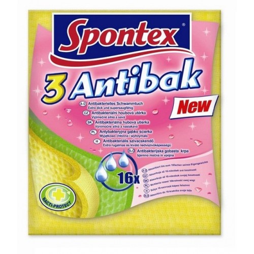 SPONTEX 3 Antibak houbová utěrka SPONTEX 3 Antibak houbová utěrka