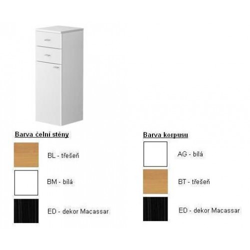 Villeroy & Boch Central Line Polovysoká skříňka 350x960x370 mm, panty vlevo, korpus bílý,čelní stěna třešeň Villeroy & Boch Central Line Polovysoká skříňka 350x960x370 mm, panty vlevo, korpus bílý,čelní stěna třešeň