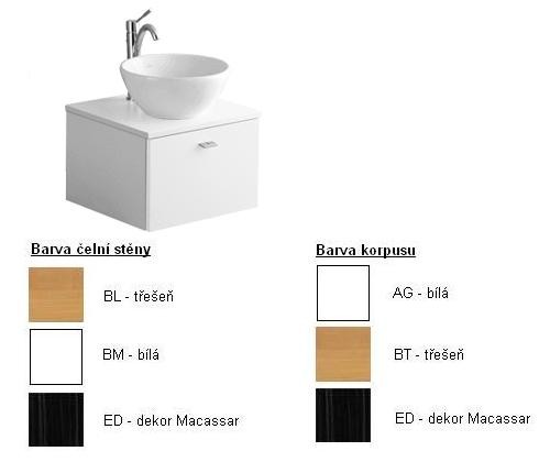 Villeroy & Boch Central Line Spodní skříňka 490x340x470 mm korpus třešeň,čelní stěna bílá