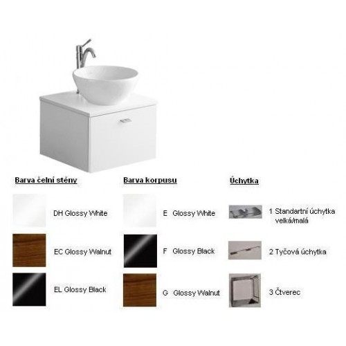 Villeroy & Boch Central Line Fashion Spodní skříňka 490x340x470 mm White, úchytka tyčová, čelní stěna Walnut