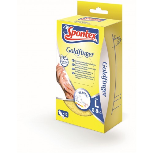 SPONTEX Goldfinger latexové rukavice jednorázové 10 ks L