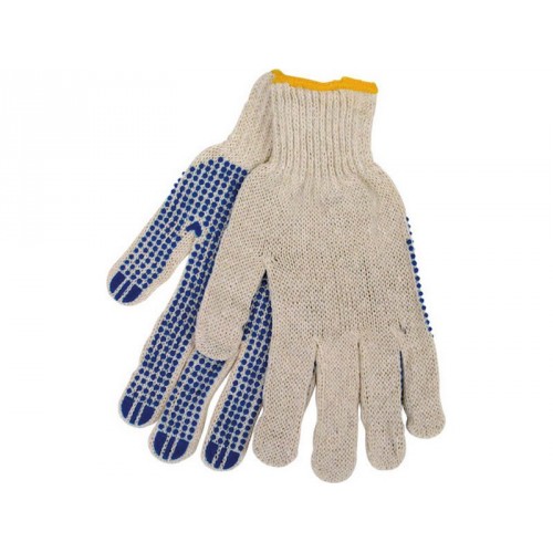 Rukavice polyester s PVC terčíky na dlani, velikost 10" 9978