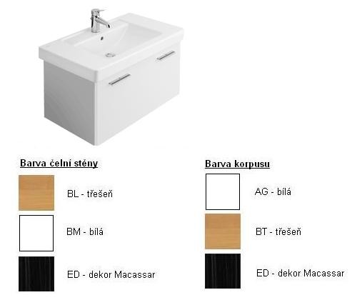 Villeroy & Boch Central Line Spodní skříňka 750x430x450 mm korpus Macassar,čelní stěna bílá