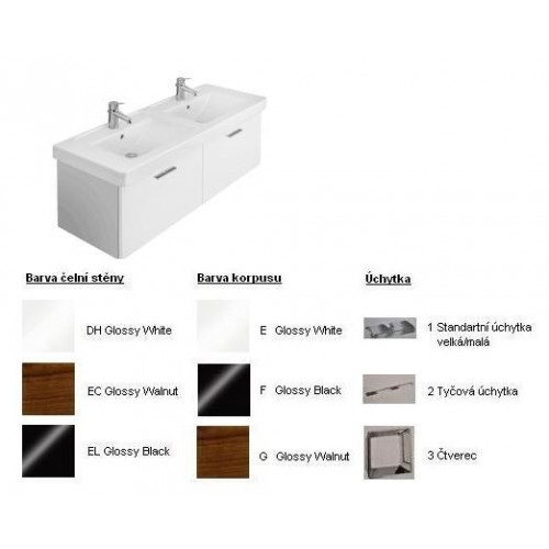 Villeroy & Boch Central Line Fashion Spodní skříňka 1250x430x450 mm Black, úchytka tyčová, čelní stěna White Villeroy & Boch Central Line Fashion Spodní skříňka 1250x430x450 mm Black, úchytka tyčová, čelní stěna White