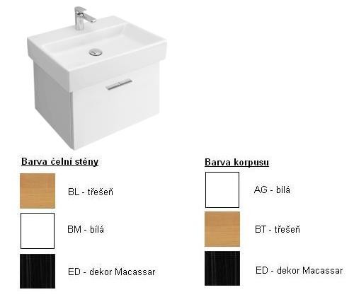 Villeroy & Boch Central Line Spodní skříňka 540x381x385 mm korpus Macassar,čelní stěna bílá