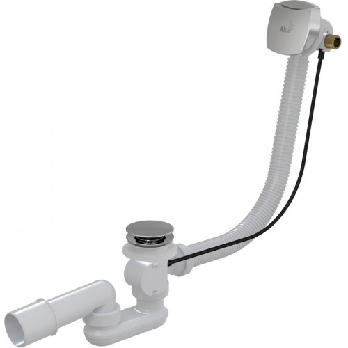 ALCAPLAST Sifon vanový s napouštěním přepadem pro silnostěnné vany chrom 80cm A565CRM180