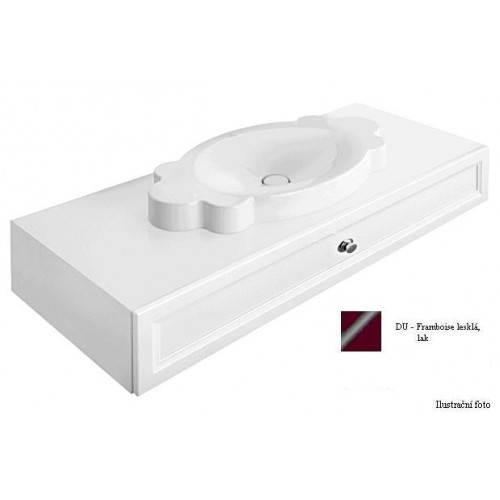 Villeroy & Boch La Belle Spodní skříňka 1350x210x540 mm framboise lesklá, rukojeť v barvě šampaňského, pro umyvadla k postavení na desku