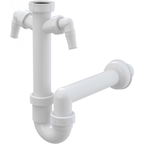 ALCAPLAST Sifon trubkový s převlečnou maticí 6/4" a dvěma přípojkami A82 O40 ALCAPLAST Sifon trubkový s převlečnou maticí 6/4" a dvěma přípojkami A82 O40