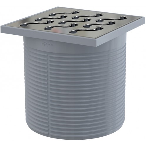 ALCAPLAST Hrdlo vpusti, mřížka 105×105 mosaz-chrom APV0600