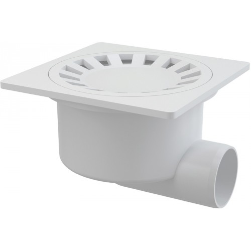 ALCAPLAST Podlahová vpust 150×150/50 boční, mřížka bílá APV15 ALCAPLAST Podlahová vpust 150×150/50 boční, mřížka bílá APV15