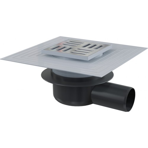 ALCAPLAST Podlahová vpust 105 × 105/50 boční, mřížka nerez APV26C ALCAPLAST Podlahová vpust 105 × 105/50 boční, mřížka nerez APV26C