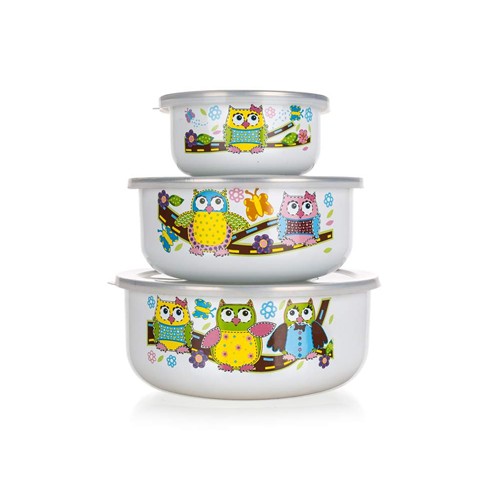 BANQUET OWLS Sada smaltovaných misek 6 ks 1320076OWL