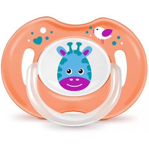 BAYBY BPC 6302 Dudlík ortodontický s krytem 0m+, oranžový 42002154