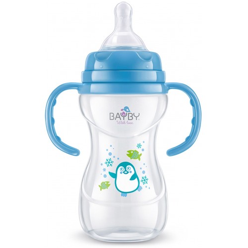 BAYBY BFB 6106 Kojenecká láhev s úchyty 240ml modrá 6m+ 42002146 BAYBY BFB 6106 Kojenecká láhev s úchyty 240ml modrá 6m+ 42002146