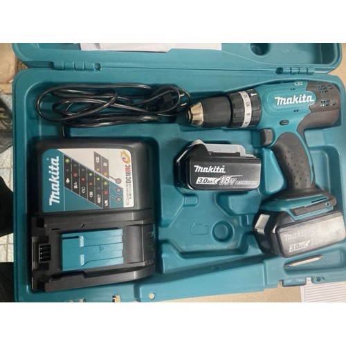 VÝPRODEJ MAKITA DHP453RFE Aku příklepový šroubovák Li-ion 2x aku 18V/3,0 Ah PO SERVISU,OPRAVA MOTORU!!