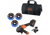 Black & Decker BCG6L8D1S Aku bezuhlíková úhlová bruska (18V/1x2,0Ah), 3x kotouč a taška