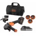 Black & Decker BCG6L8D2S Aku bezuhlíková úhlová bruska (18V/2x2,0Ah), 3x kotouč a taška