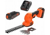 Black & Decker BCSS18D1 Aku nůžky na trávu a keře (20cm/18V/1x2,0Ah)