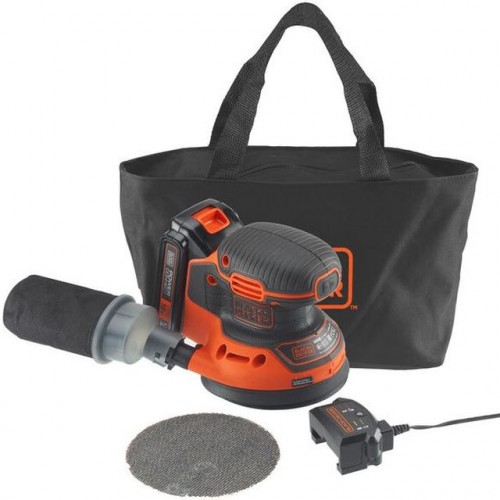 Black & Decker BDCROS18 Excentrická bruska (125mm/18V/1x1,5Ah), taška