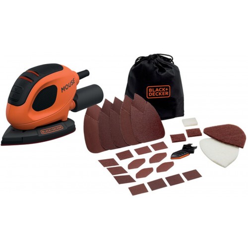 Black & Decker BEW230BC Mouse Vibrační bruska (55W) + 15ks příslušenství a taška Black & Decker BEW230BC Mouse Vibrační bruska (55W) + 15ks příslušenství a taška