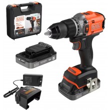 Black & Decker BLD683D2XK Aku bezuhlíková příklepová vrtačka (50Nm/18V/2x2,0Ah), kufr