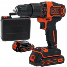 Black & Decker BDCHD18KB Aku vrtačka s příklepem (2x1,5Ah/18V) Kufr