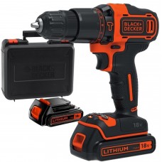 Black & Decker BDCHD18KB Aku vrtačka s příklepem (2x1,5Ah/18V) Kufr