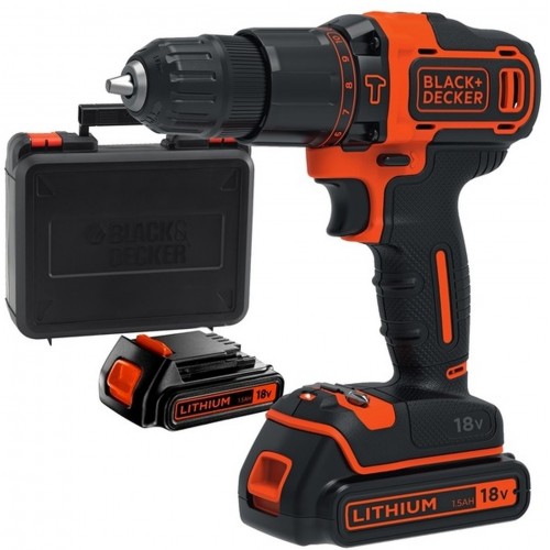 Black & Decker BDCHD18KB Aku vrtačka s příklepem (2x1,5Ah/18V) Kufr