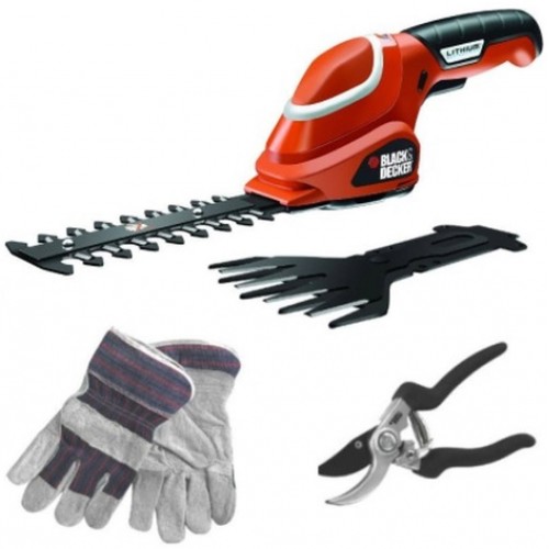 Black & Decker GSL700KIT Aku nůžky na trávu a keře + nůžky a rukavice