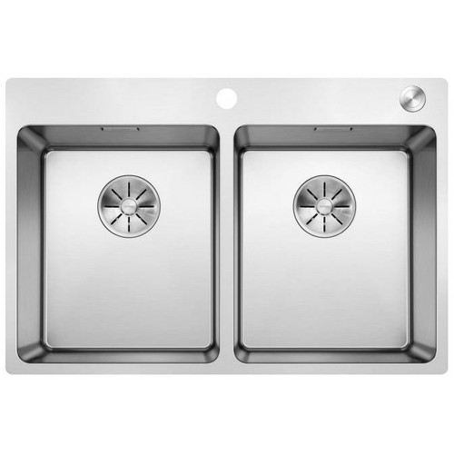 BLANCO ANDANO 340/340 IF/A InFino Nerez hedvábný lesk s excentrem PushControl 525248